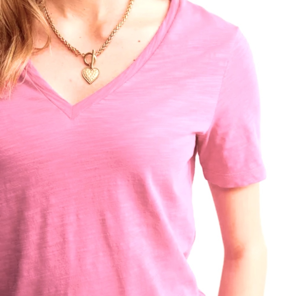 NWT - XL Boden Regular V-Neck Slub T-shirt in Pink